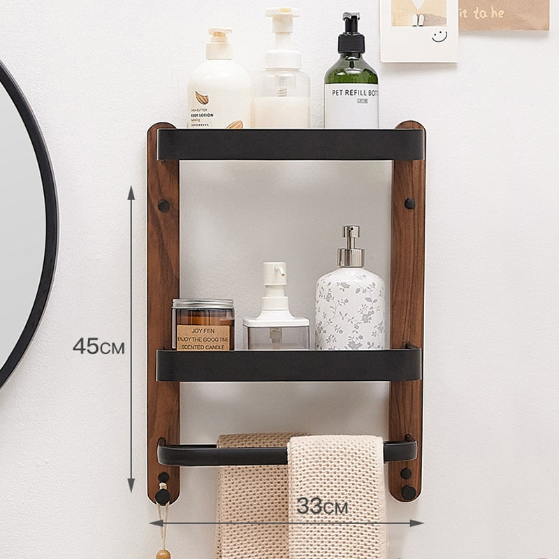Wood/Metal Bathroom Shelving-0-the Housite UK