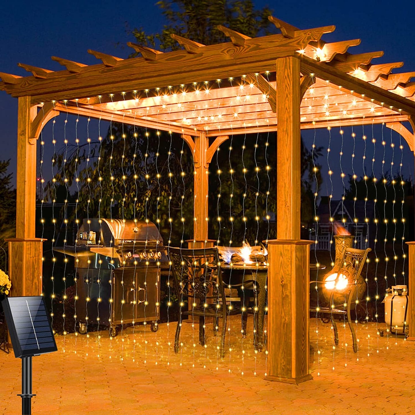 Solar Waterproof Pergola Light Curtain-0-the Housite UK
