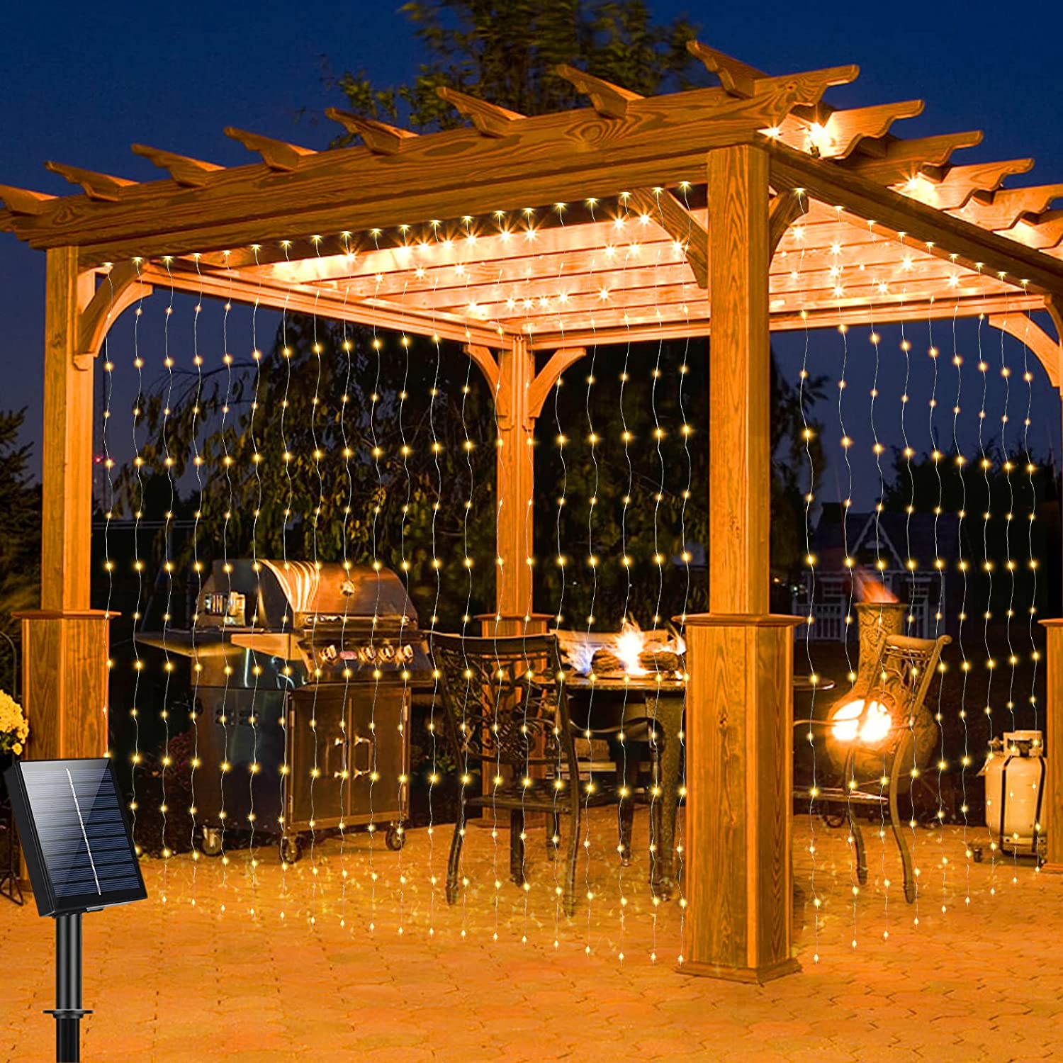 Solar Waterproof Pergola Light Curtain-0-the Housite UK