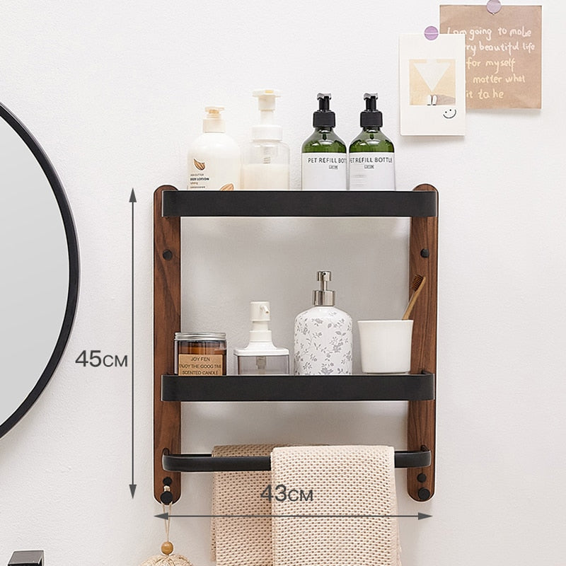 Wood/Metal Bathroom Shelving-0-the Housite UK